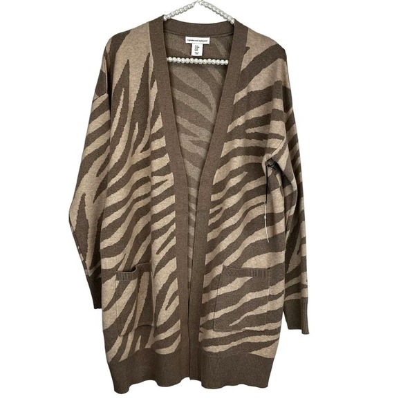 CUPCAKES & CASHMERE LONG ANIMAL PRINT CARDIGAN OPEN FRONT NWT SZ M - Picture 1 of 7
